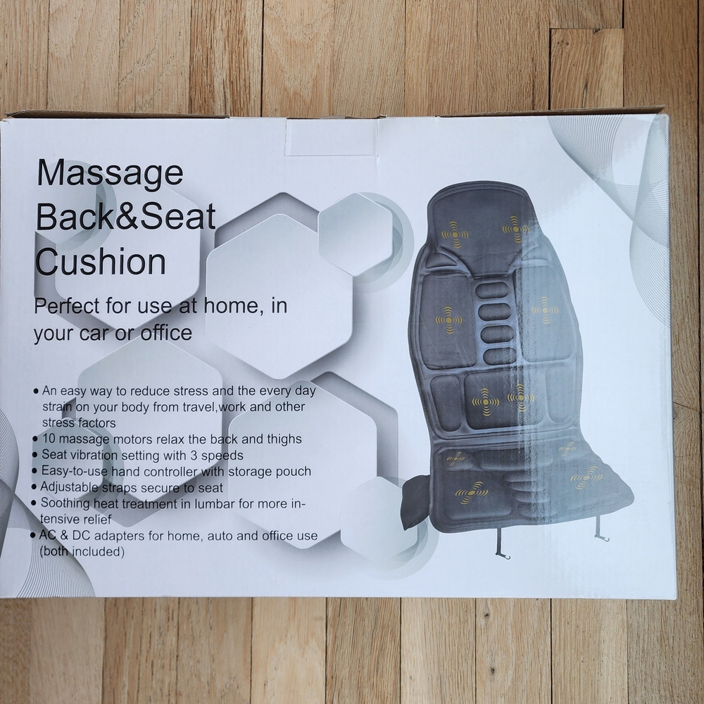 Black Massage Back and Seat Cushion